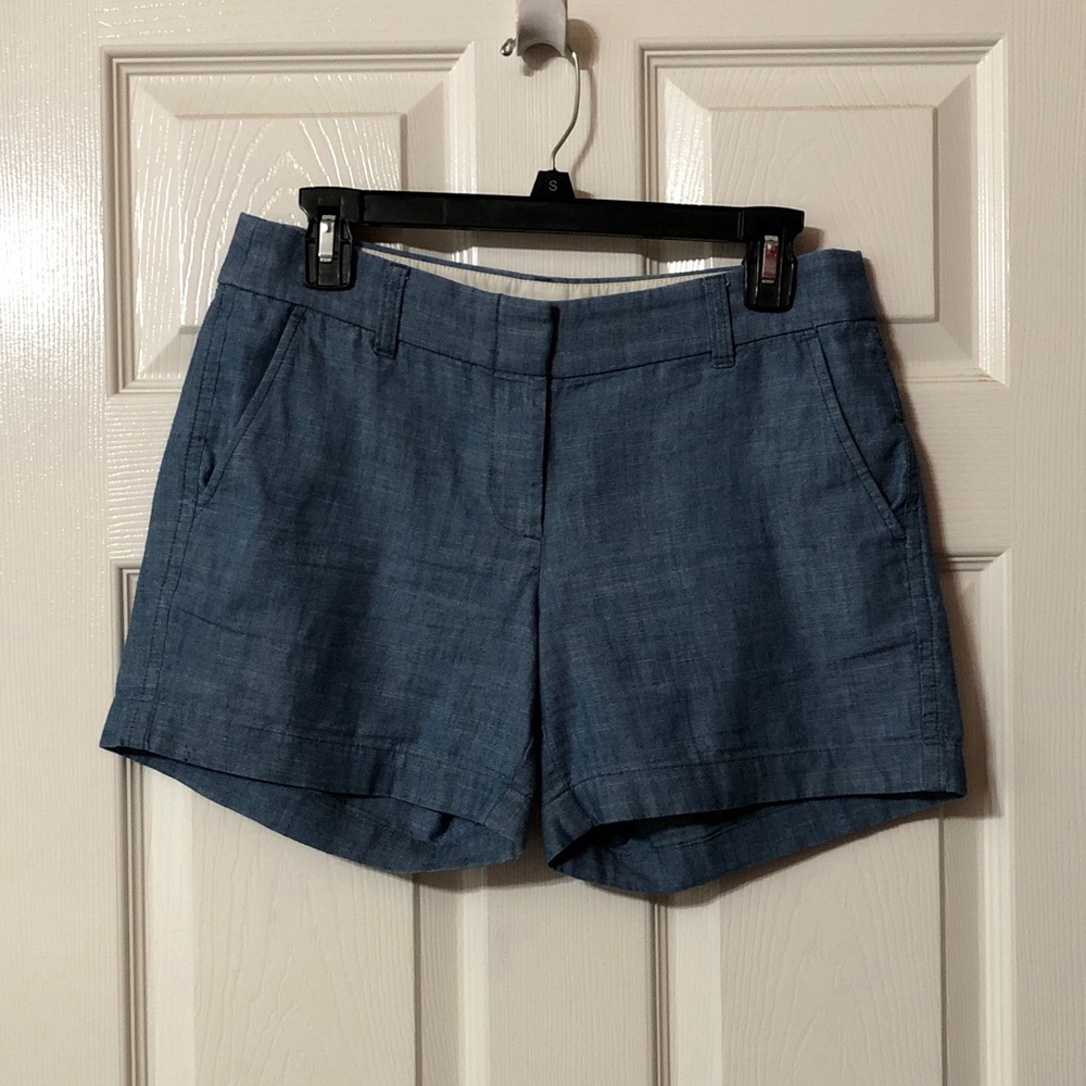 J. Crew Size 2/26 Chambray Tailored Shorts Blue - Linen Like Feel